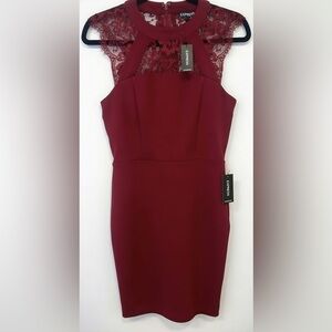 🔥🔥Express Maroon Lace Mini Dress NEW WITH TAGS women’s size 4🔥🔥